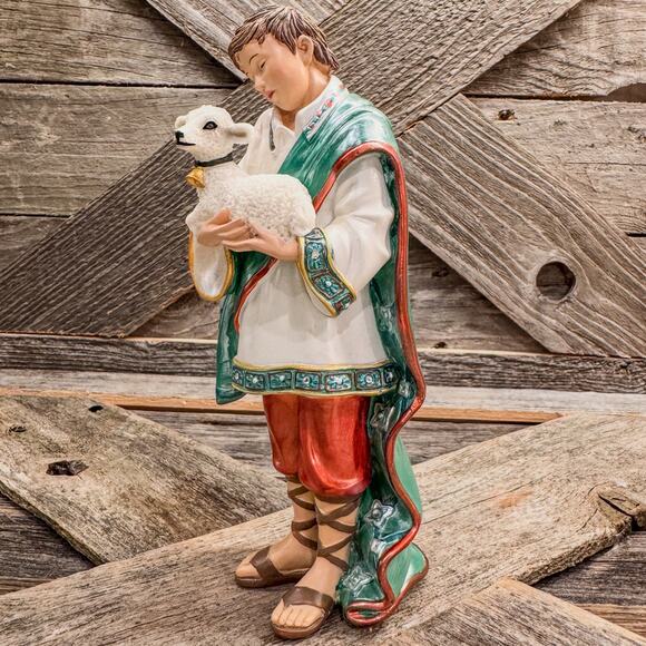 Vintage, Shepherd and Lamb, Hawthorne Village Jeweled Nativity Collection - Picture 3 of 7